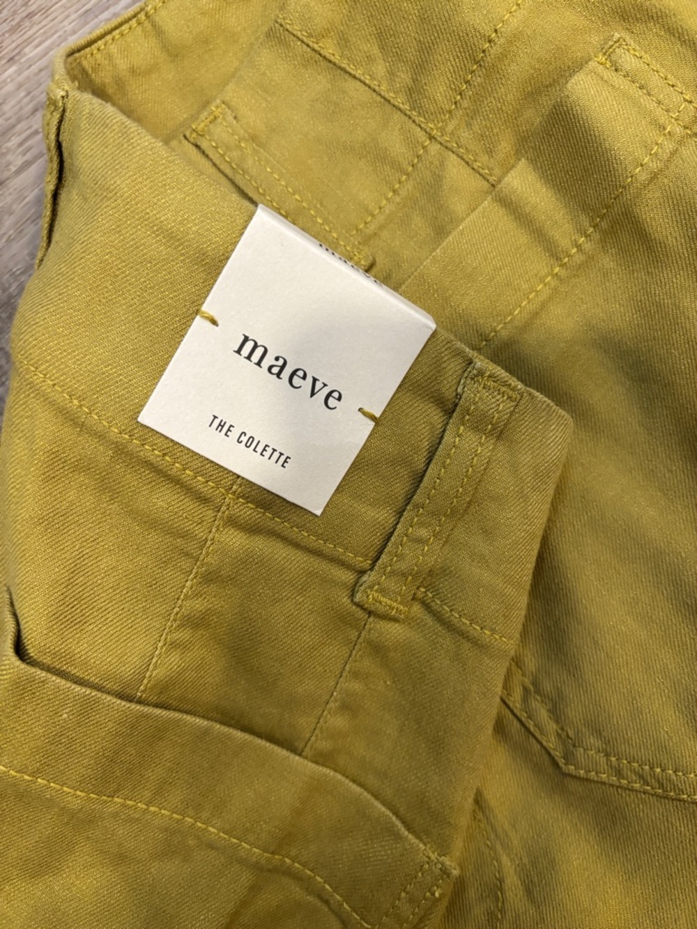 Anthropologie Maeve The Colette Cropped Linen Wide Leg Pants Yellow 28 Tall - Picture 3 of 8